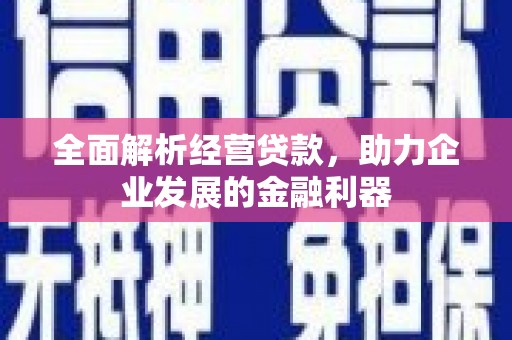土库全面解析经营贷款，助力企业发展的金融利器