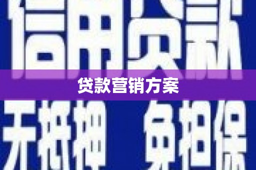 龙江贷款营销方案