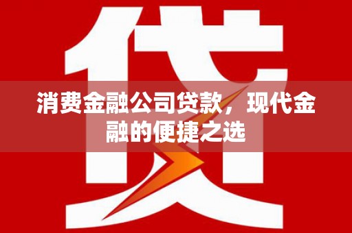大朗消费金融公司贷款，现代金融的便捷之选