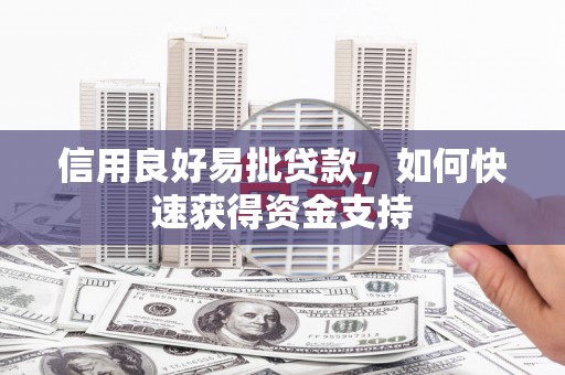 吉州信用良好易批贷款，如何快速获得资金支持